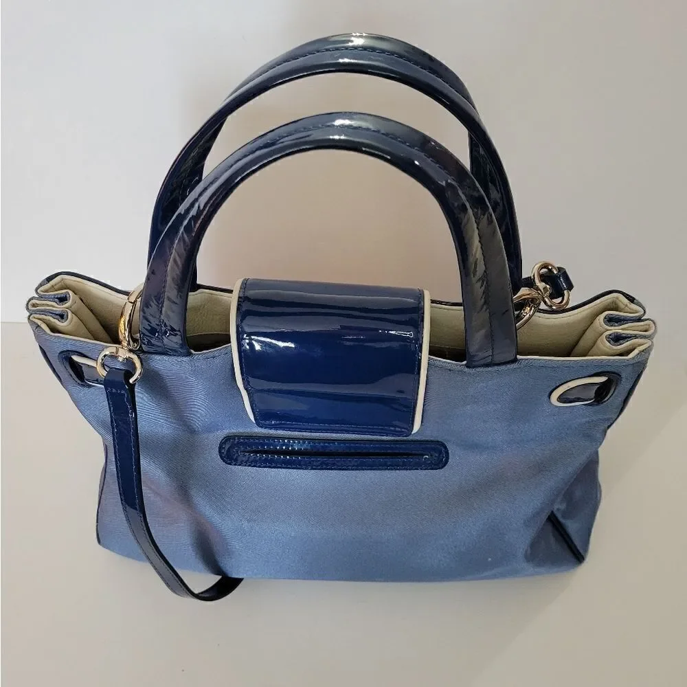My Flat In London Ashby Small Handheld Blue Satchel